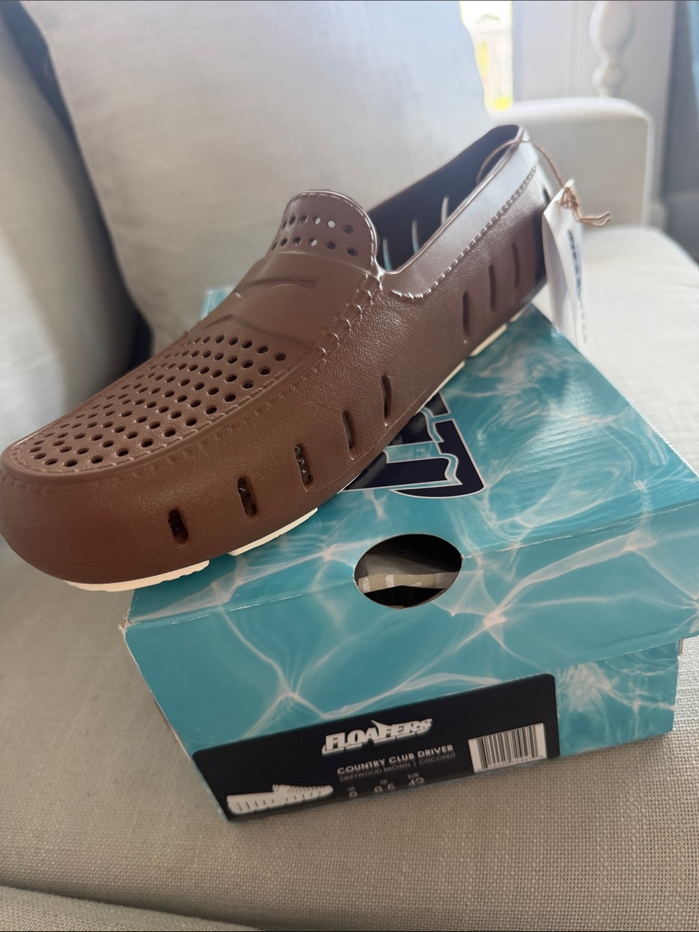 Men's Brown Perforated Boat Moccasins